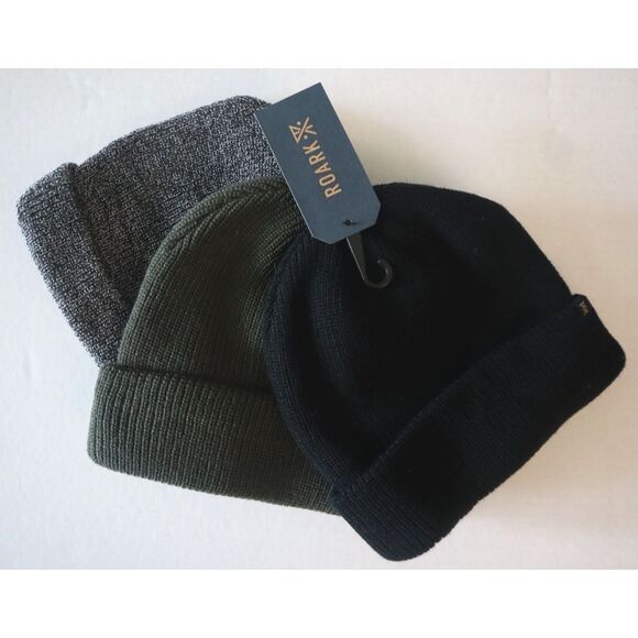 Roark RH459 Unisex O/S Black, Green, Gray Heather Turks 3-Pack Cuffed Beanies - Picture 1 of 7